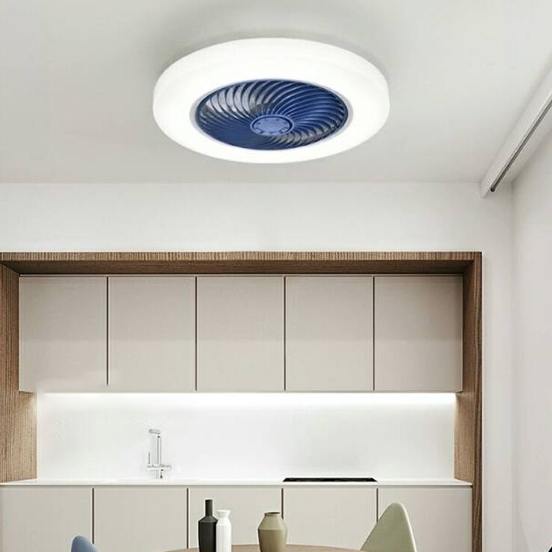 Gerade geschnittene runde Lüfterlampe Einfachheit Acryl-Esszimmer LED Semi Flush Light