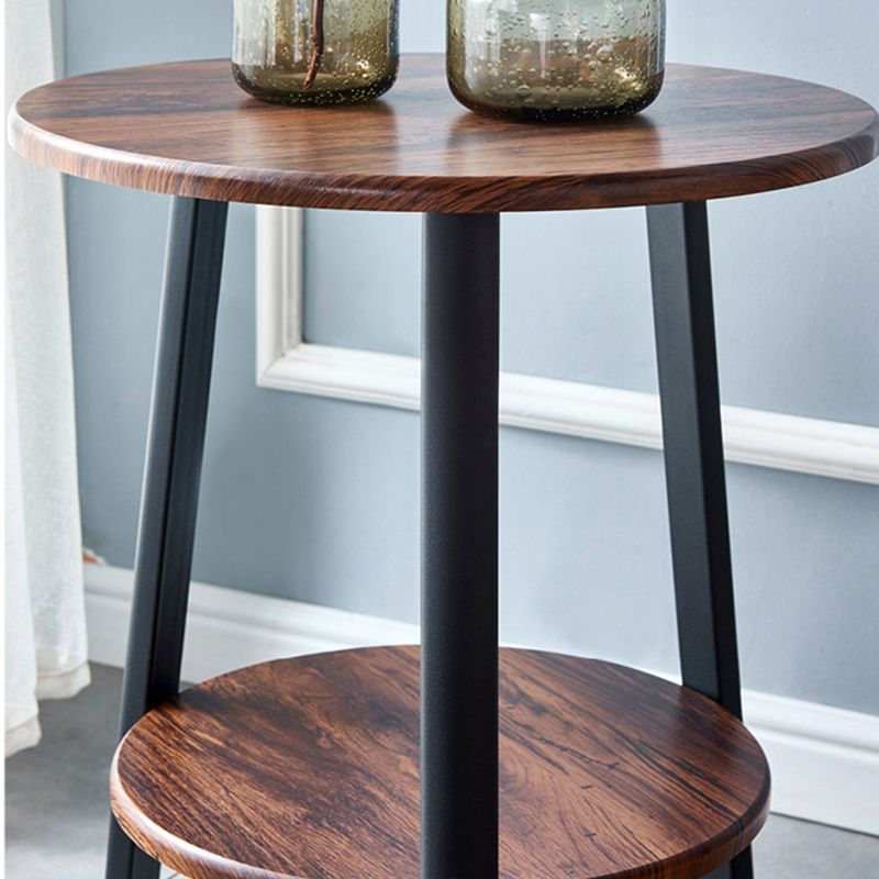 3 Legs Round Side End Table Wood Side End Table with Storage
