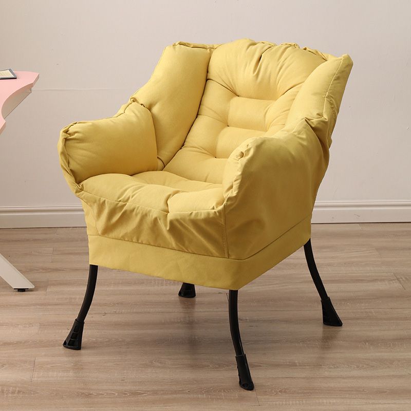 29.52"W*27.55"D Cotton Blend Arm Chair with Basic Four Black Legs, Flared Arms