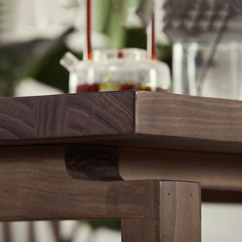 Modern 1/2/3/5 Pieces Dining Set Rectangle Double Pedestal Dinette Set in Natural