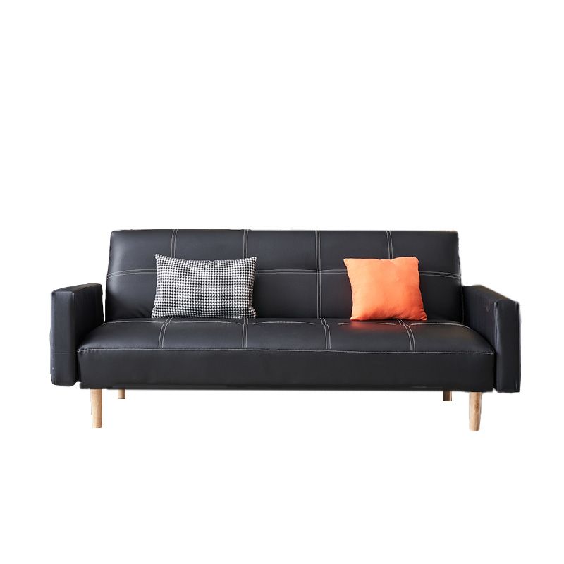 Leather and Wood Sofa Leather Sofa Seating Cushions for Apartment