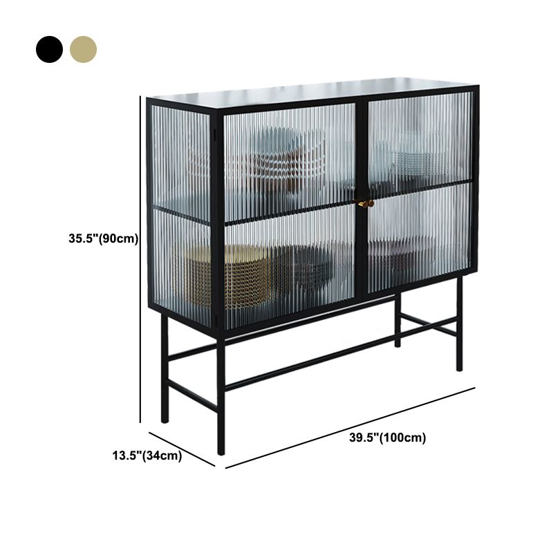 Modern & Contemporary Accent Cabinet Glass Side Cabinet with Knobs