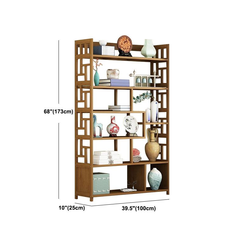 Modern Bamboo Floor Shelf Bookcase Open Book Shelf for Study Room