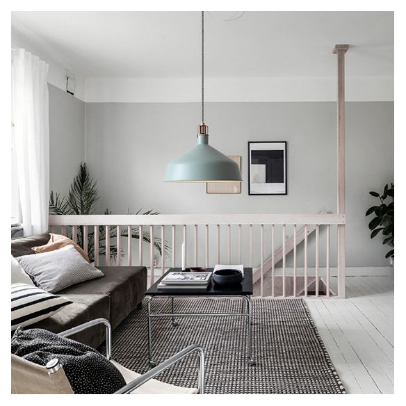 8,5 "/13" W gewölbte Metallanhänger Beleuchtung Industrial Style 1 Light Ess Room Hanging Lamp mit verstellbarer Kabel in Grau/Rosa