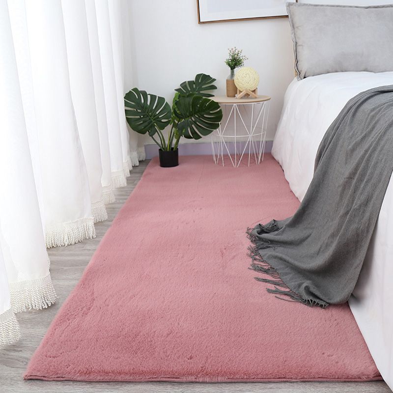 Contemporary Indoor Rug Simple Plain Area Rug Polyster Washable Anti-Slip Rug for Home Decor
