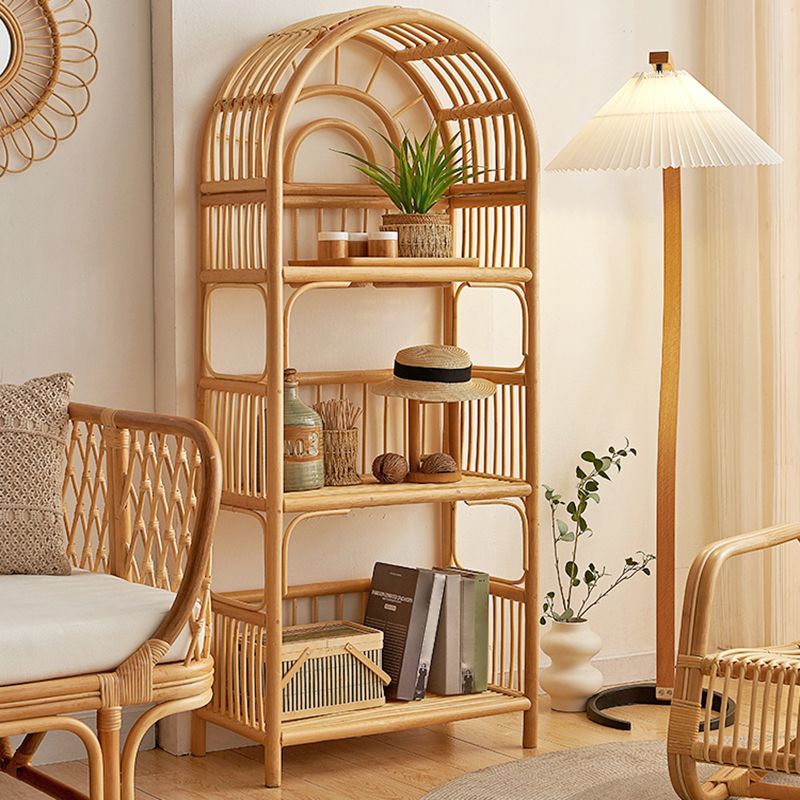 Contemporary Bamboo Home Bookcase Standard Book Shelf with Wooden Legs