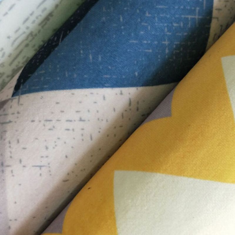 Green Tone Modern Indoor Rug Polyester Geometric Splicing Print Carpet Easy Care Rug for Home Decoration