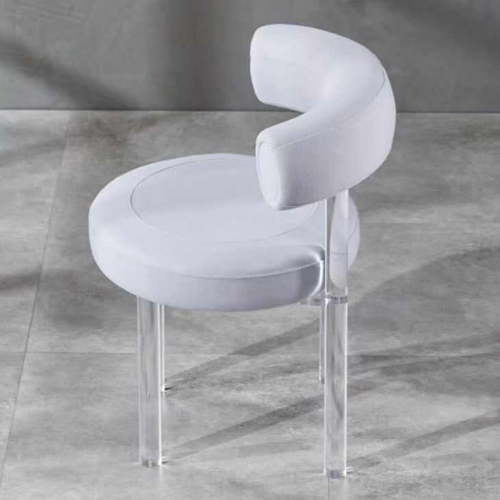 Contemporary Upholstered and Acrylic Dining Side Chair for Kitchen