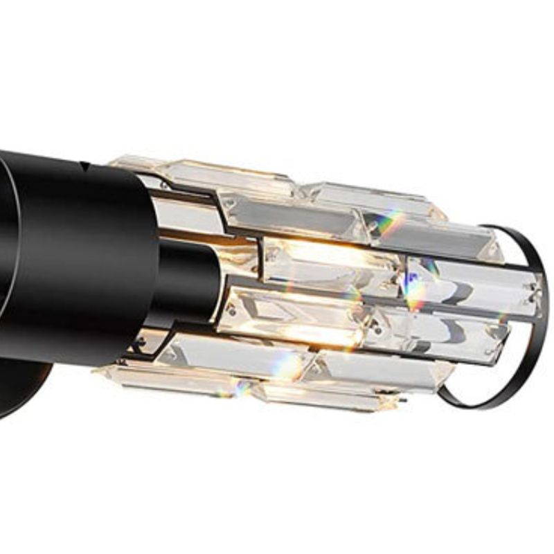 Crystal Modern Bath Sconce Cylinder 2 - Light Bathroom Vanity Lighting