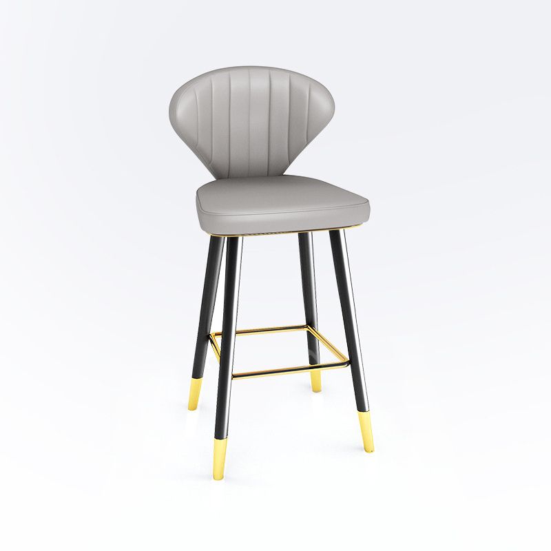 Modern Matte Finish Leather Barstool Footrest Living Room Stool