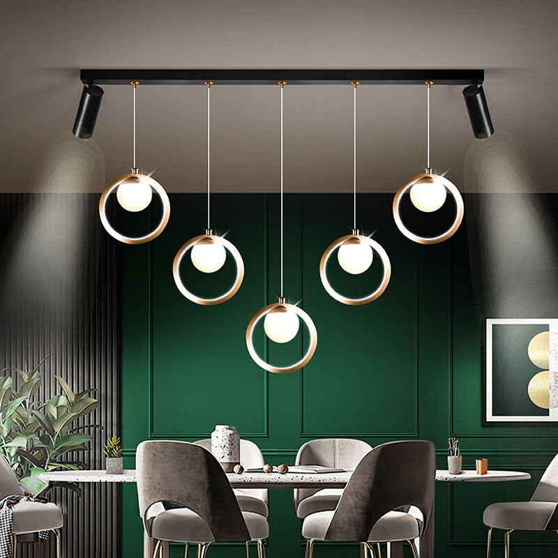 Linear Metal LED Island Light Fixture New Modern Spotlight Ceiling Pendant Light for Dining Room