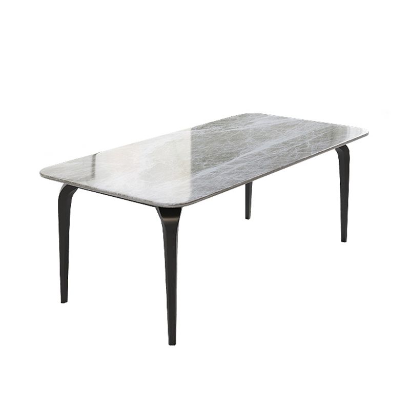 4 Legs Kitchen Dining Table Modern Luxury Style Rectangle Stone Dinette Table
