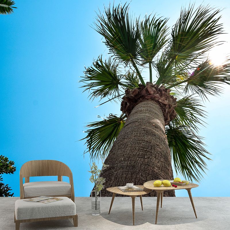 Waterproof Green Palm Trees Mural Wallpaper Living Room Wall Decor, Custom Size