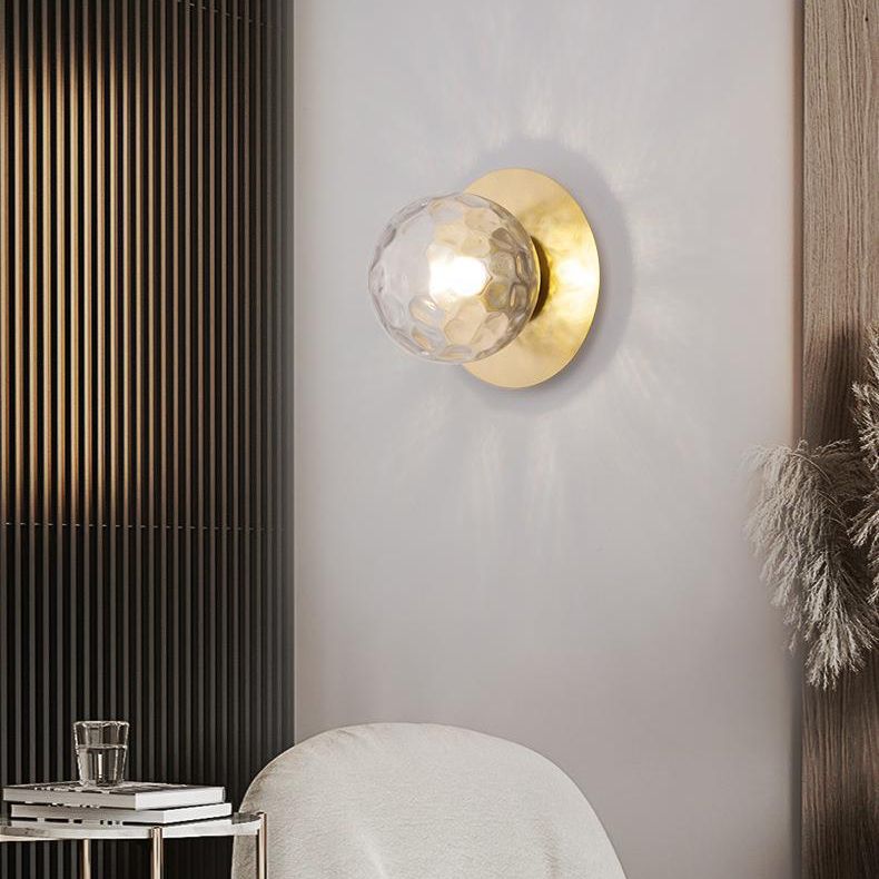 Global Wall Mount Light Fixture Simple Glass 1 Light Wall Mount Lamp