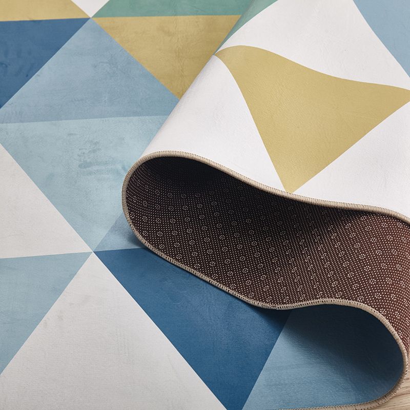 Relaxing Decoration Rug Multi Colored Geometric Printed Carpet Polyster Anti-Slip Pet Friendly Rug