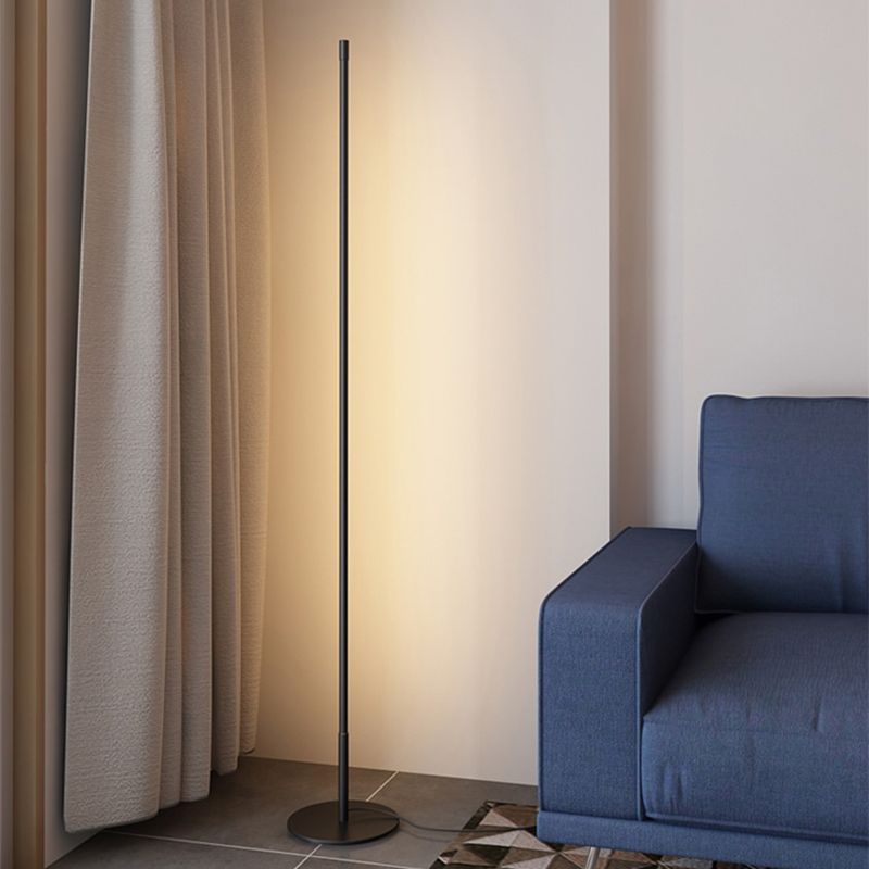 1-Light Strip Shape Floor Light Modern Style Floor Standing Light with Acrylic Shade