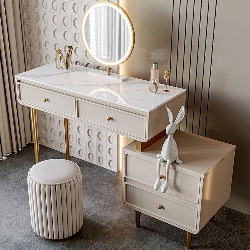 Luxurious Vanity with 2/4 Storage Drawers Stone Table Desk Vanity