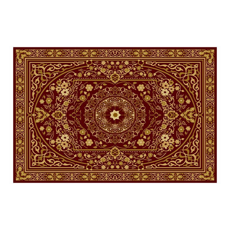 Dark Brown Graphic Rug Polyester Modern Rug Washable Area Rug for Sitting Room