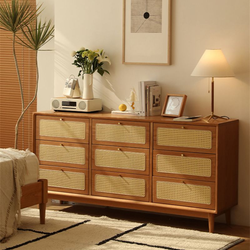 Contemporary Chest Rectangle Pine with Drawer Knobs Straight Legs Accent Chest
