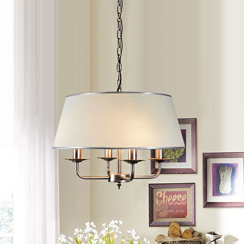 White 4 teste lampadario Light Segnugge in tessuto retrò Terlina Accampa a sospensione con design Candelabra