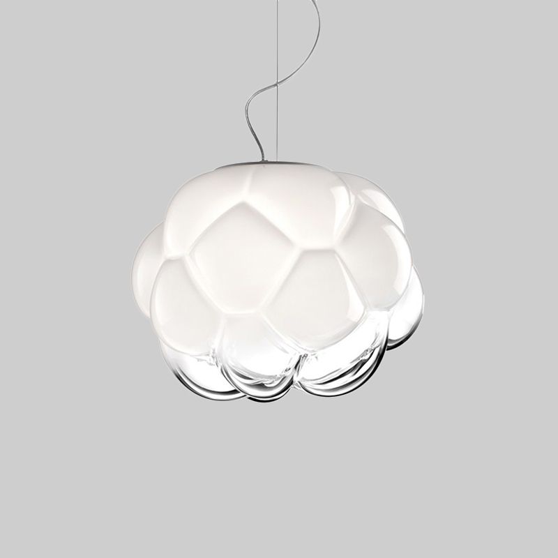 Sugar-Apple Matte Glass Hanging Light Simplicity 1 Bulb White Ceiling Pendant Light