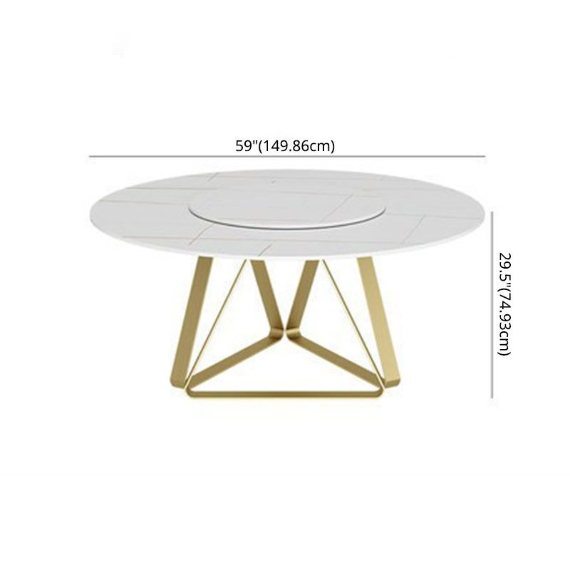 Modern Style Sintered Stone White Dining Room Set with Round Table Home Dining Table Furniture
