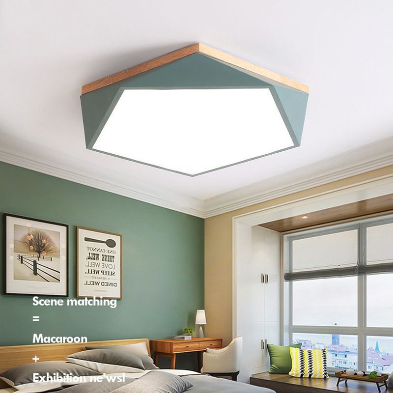 1 Light Round Shade Flush Mount Nordic Macaroon style Flush Mount Ceiling Light Fixture