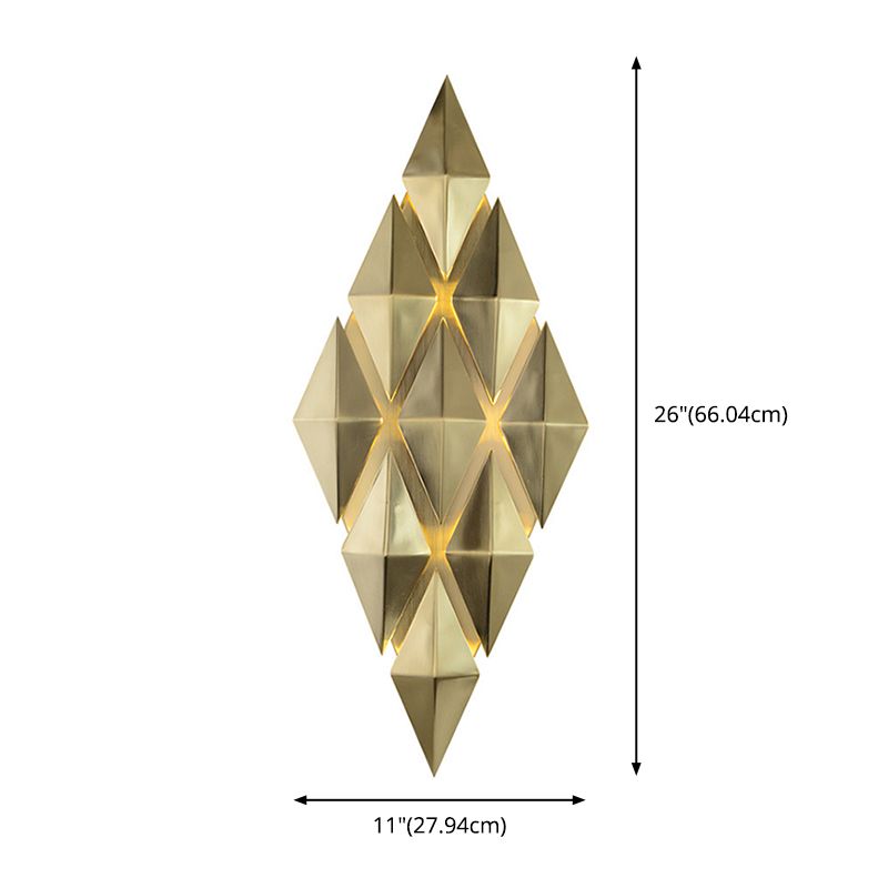 Electroplated Gold Diamond-shaped Wall Lamp Post-modern Style Metal Geometric Sconce Lights for Living Room
