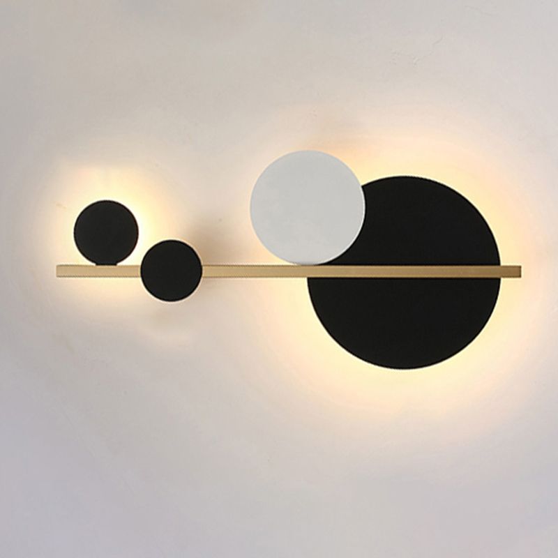 Circular Wall Sconce Nordic Minimalist Style Iron 2 Lights Sconces