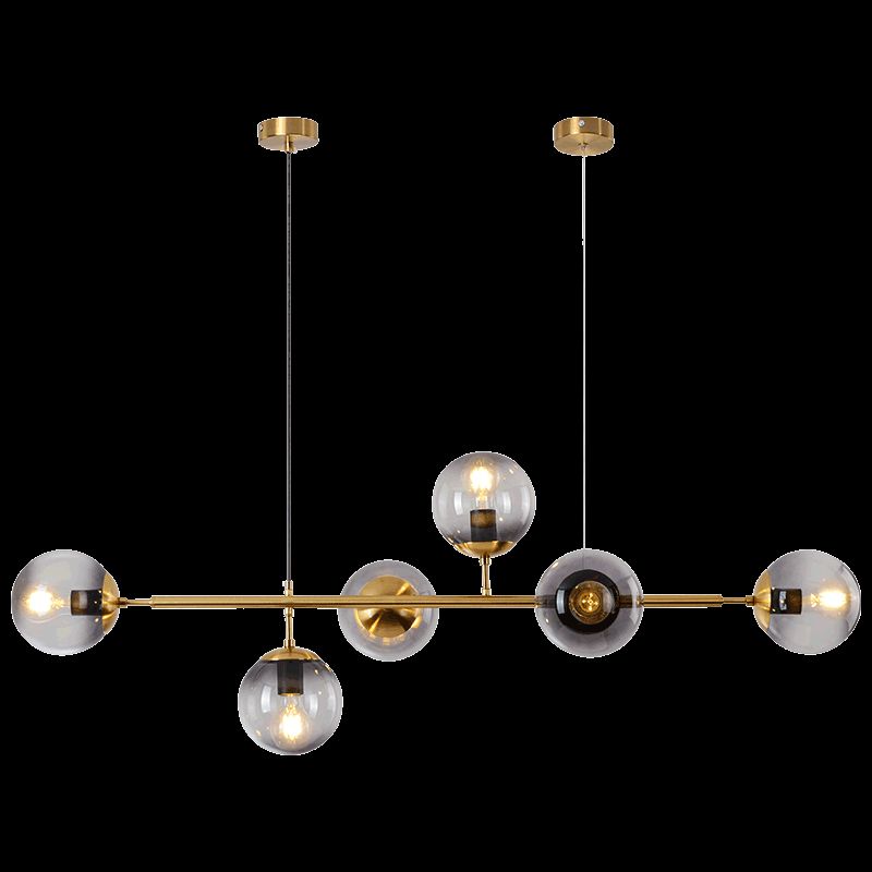 Orb Island Lighting Fixture Minimalistic Glass Island Ceiling Light for Dinning Room