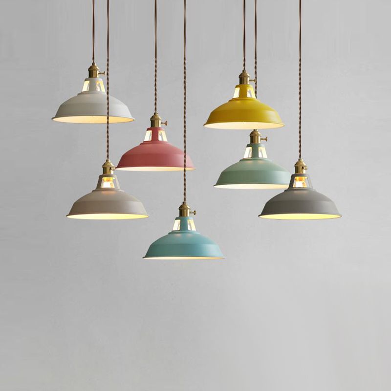 Industrial Hanging Light Colorful Metal Pendant Lighting Fixture for Living Room
