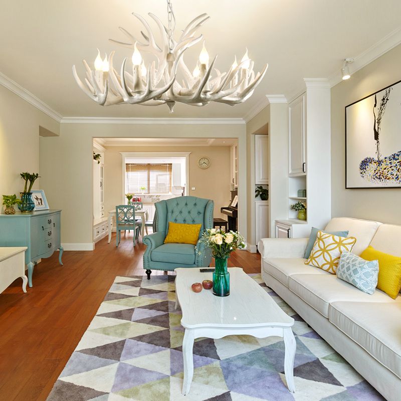 Lustre artificiel en lustre en lustre rustique Lumière suspendue avec conception de bulbe exposée