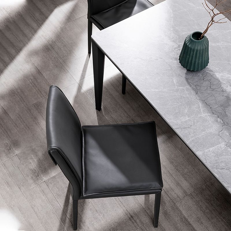 Upholstered Side Chair Faux Leather Modern Dining Side Chair