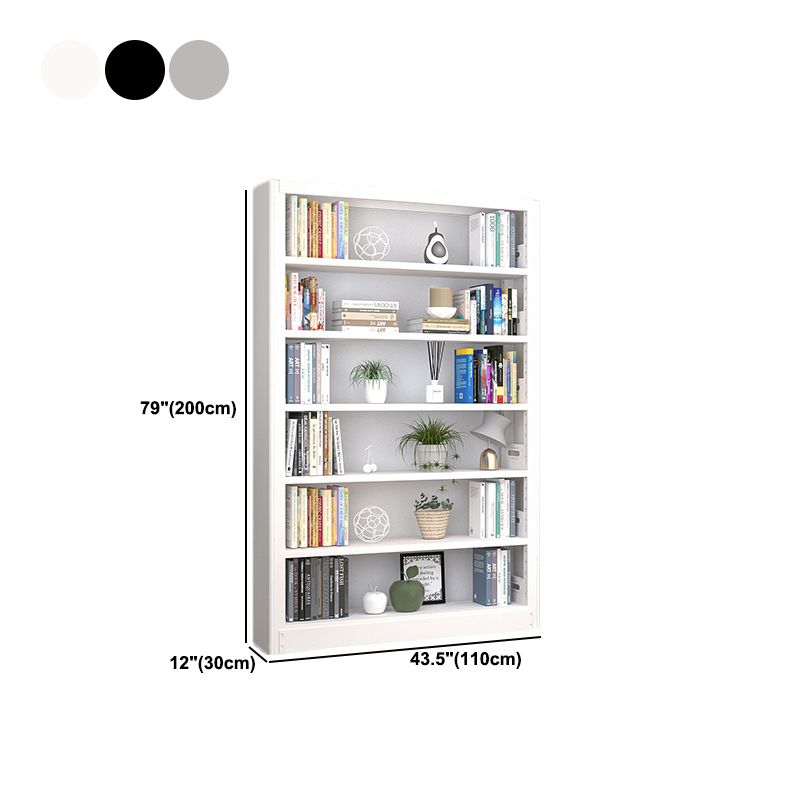 Open Steel Bookshelf Modern Home Office Rectangular Bookcase