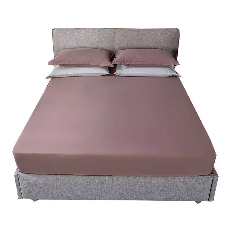 Fade Resistant Bed Sheet Solid Color One Piece Breathable Fitted Sheet