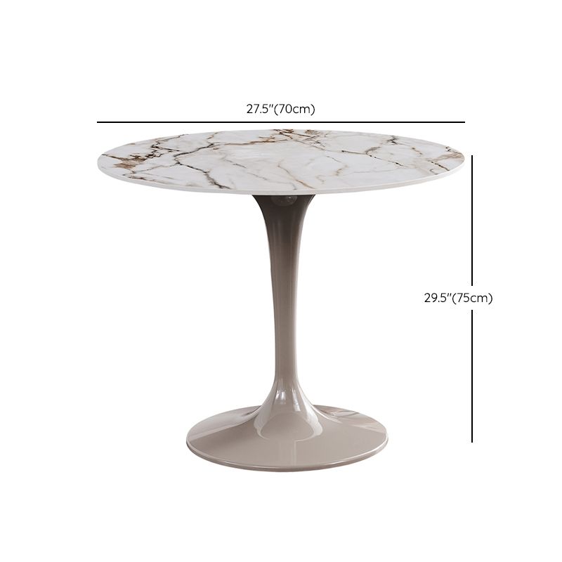 Round Dining Set with Solid Back Chairs 1/2/3 Pcs Stone Top Dinette Set for Kitchen