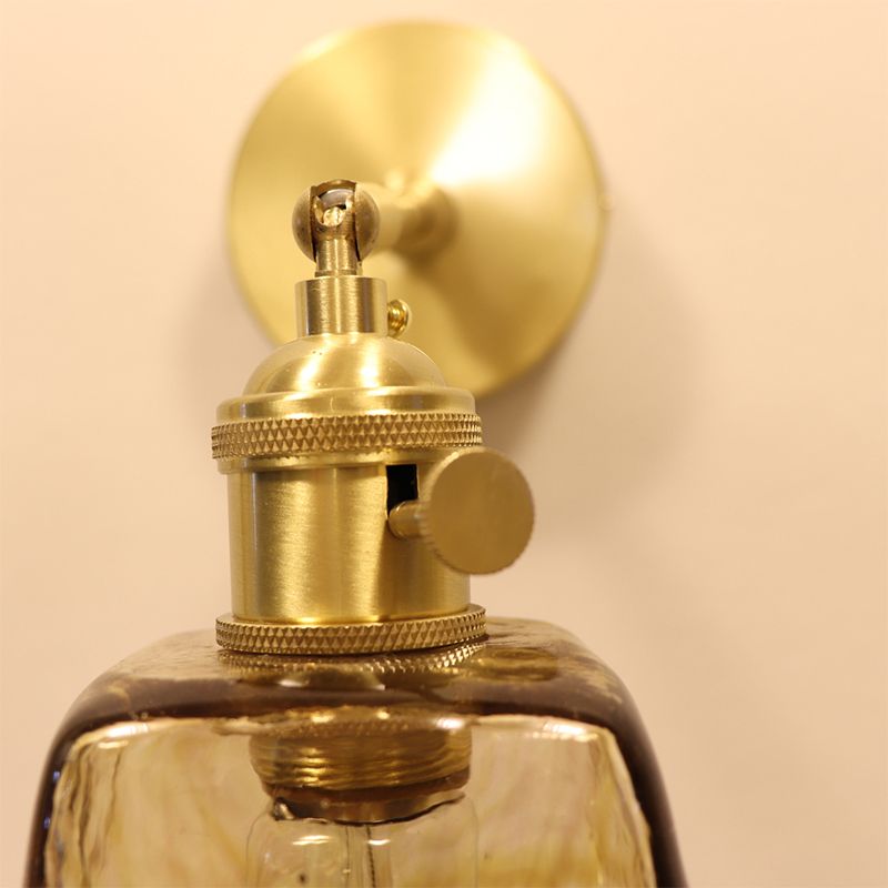 Glass Shaded Lighting Contemporary Golden Wall Light for Room