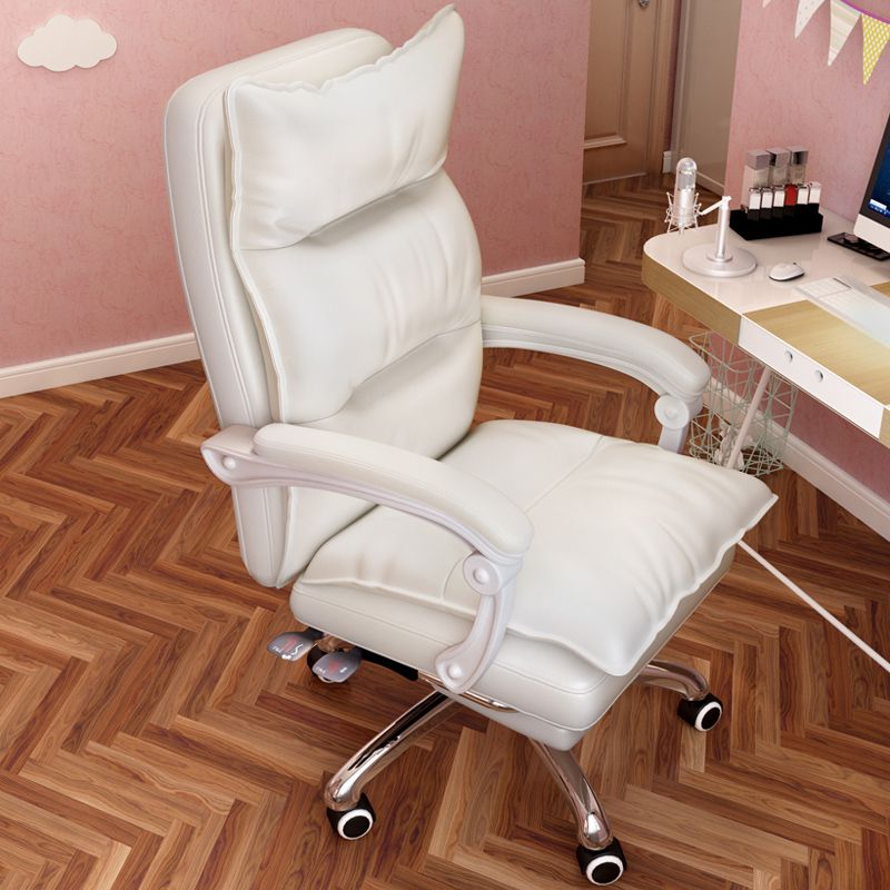 Faux Leather Office Executive Chair Modern Padded Arms Task Chair