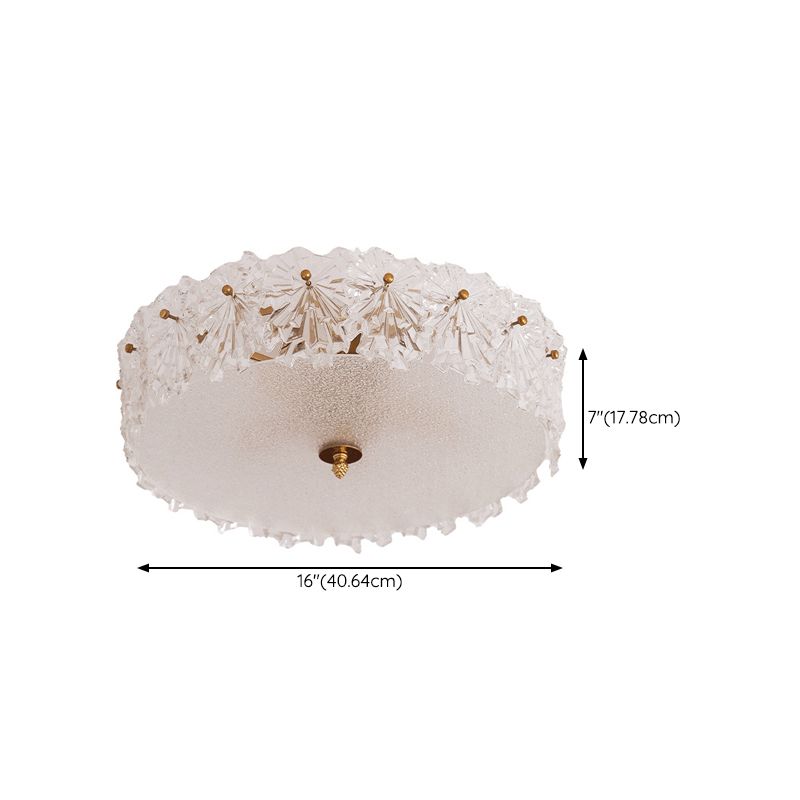 Modern Simple Glass Ceiling Light Round Shape Ceiling Lamp for Bedroom