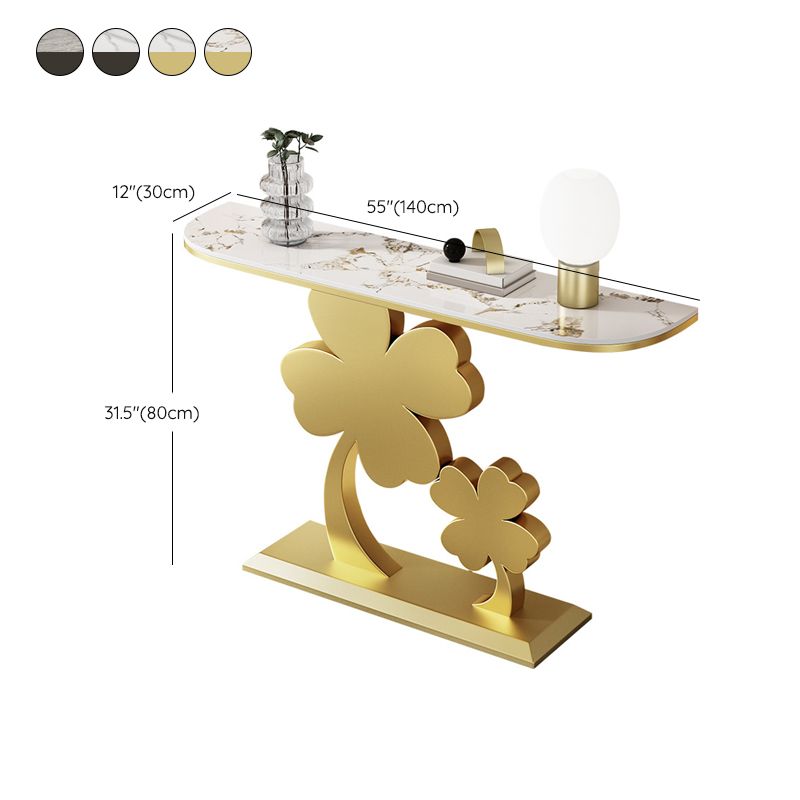 Glam Half Moon Console Table Scratch Resistant Accent Table for Hall
