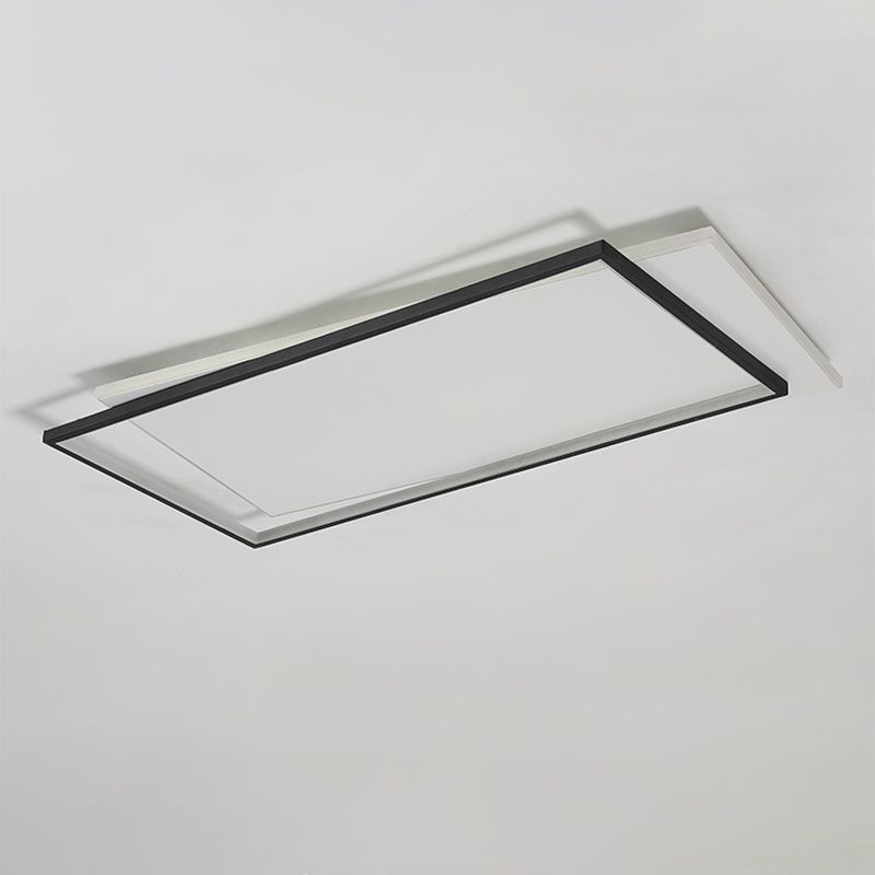 Iluminación de techo LED negra acrílica Simplicity de montaje empotrado doble redondo/cuadrado/rectangular en luz cálida/blanca