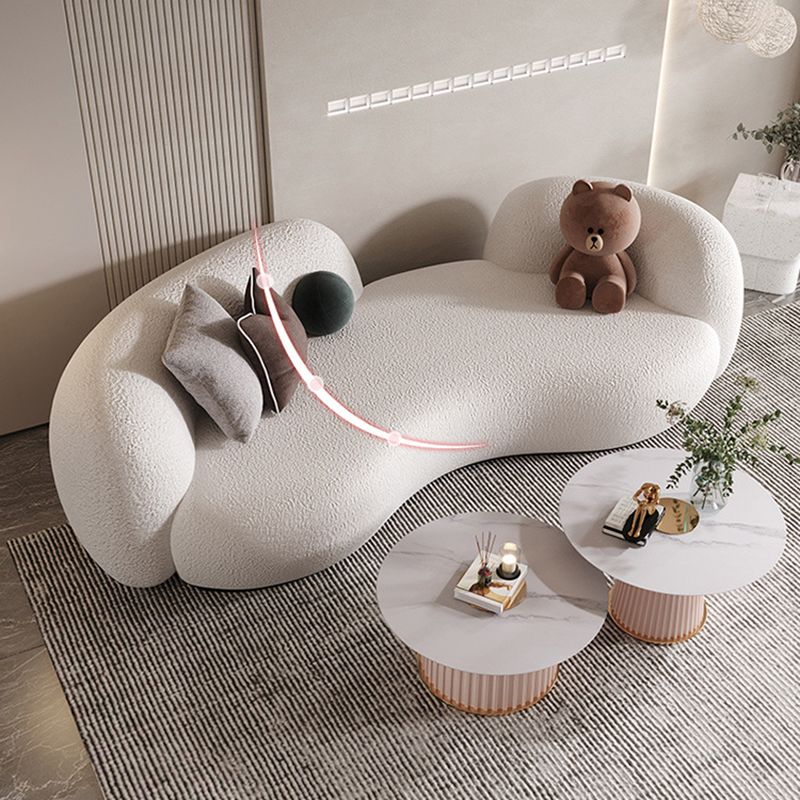 Contemporary Tight Back Sofa Tuxedo Arm Curved Sofa for Living Room