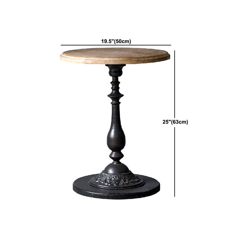 Circular Pedestal Base Design Made of Old Solid Wood Table French Country Style Side Table