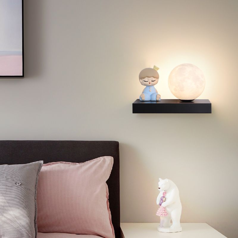 Metal & Wood 1 - Light Wall Light , Kids Style , Round / Square Wall Fixture