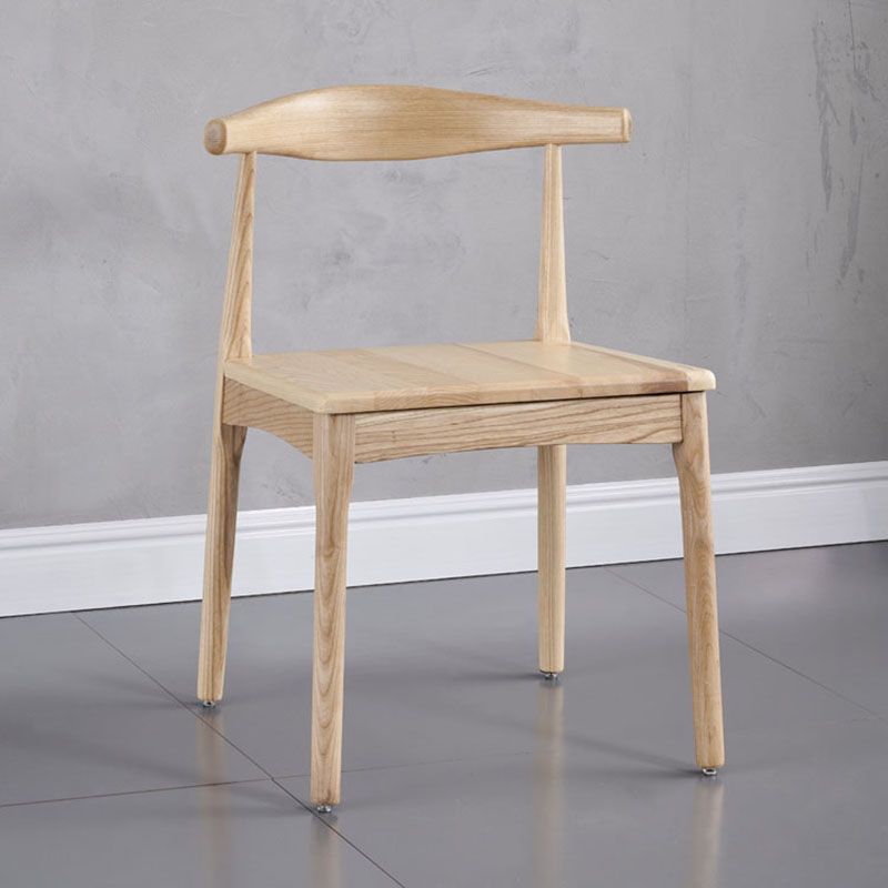 Silla lateral con respaldo abierto de estilo industrial para cocina, silla lateral de comedor de madera sin brazos