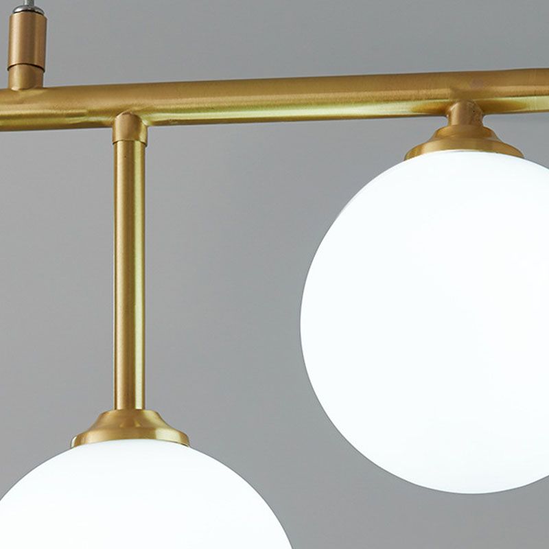 Stile moderno Opal Glass Orb Orbomone a sospensione in oro chiaro soggiorno lampadario