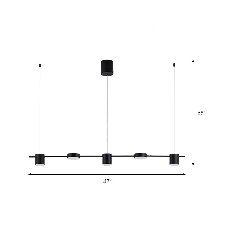 Drum Aluminum Island Pendant Modern Simple 3/5-Head Black/Gold Ceiling Light Fixture in Warm/White Light