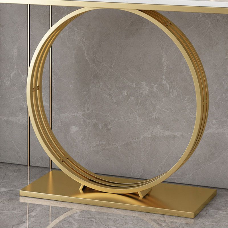 Modern Iron Console Sofa Table Rectangle Marble End Table for Hall