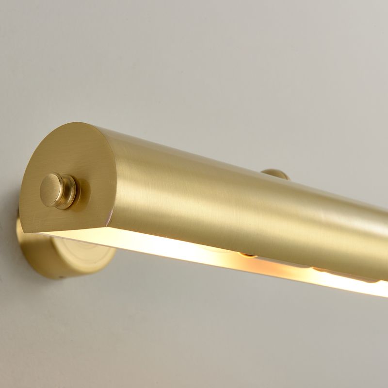 Modern Style Cylinder LED Wall Lamps Metal 2-Light Mirror Wall Lighting Ideas in Gold