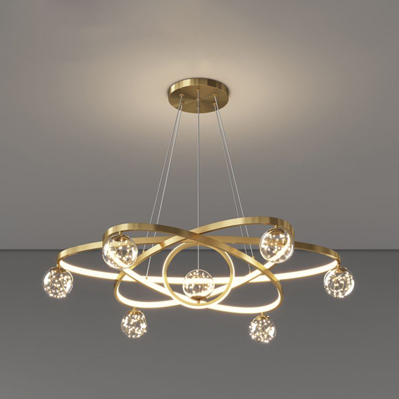 11 Lights Chandeliers Postmodern Metal Glass LED Pendant Lighting for Living Room